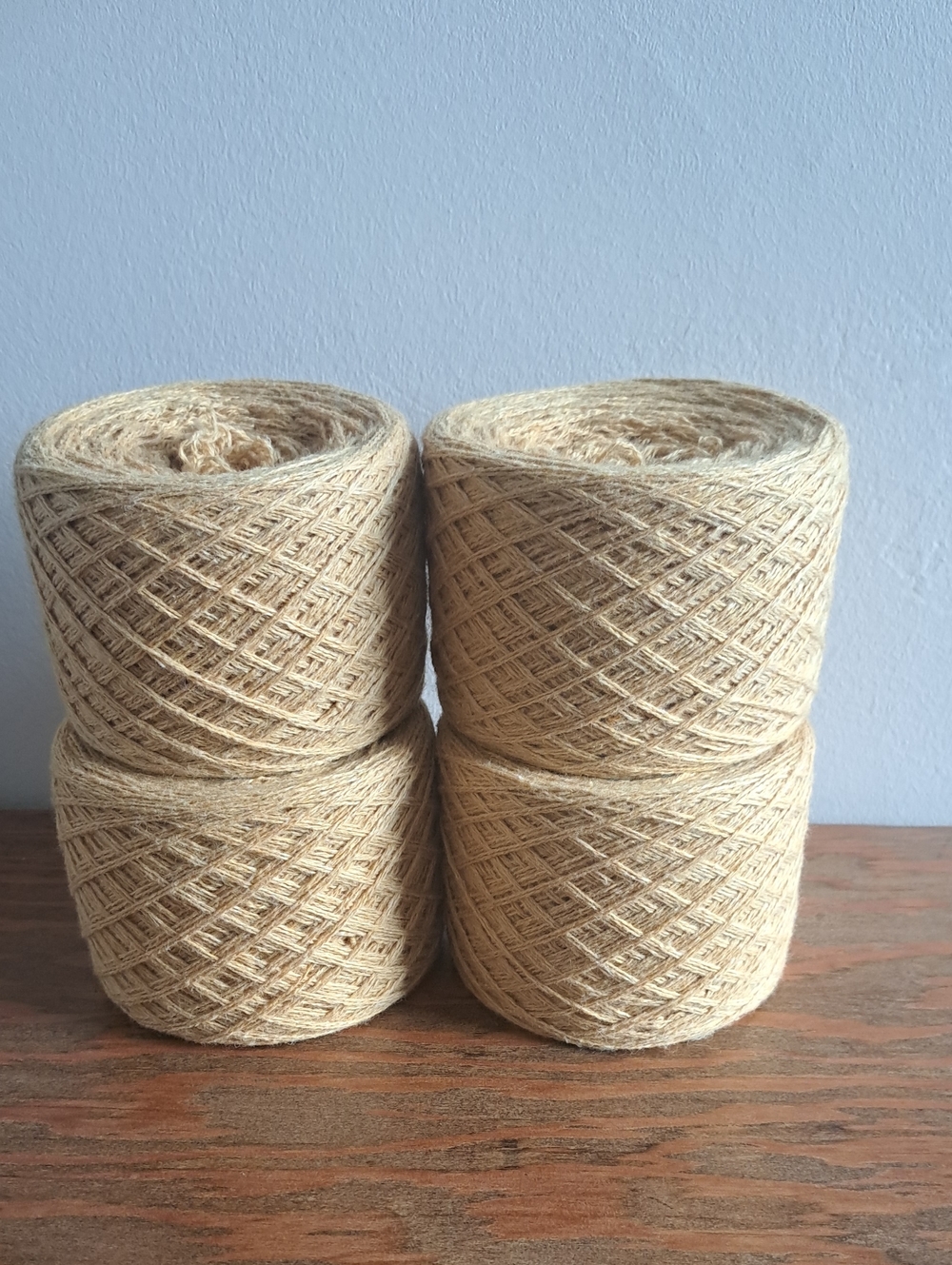 10% Wool 60% Cotton Pale Yellow Yarn Lot, 410g